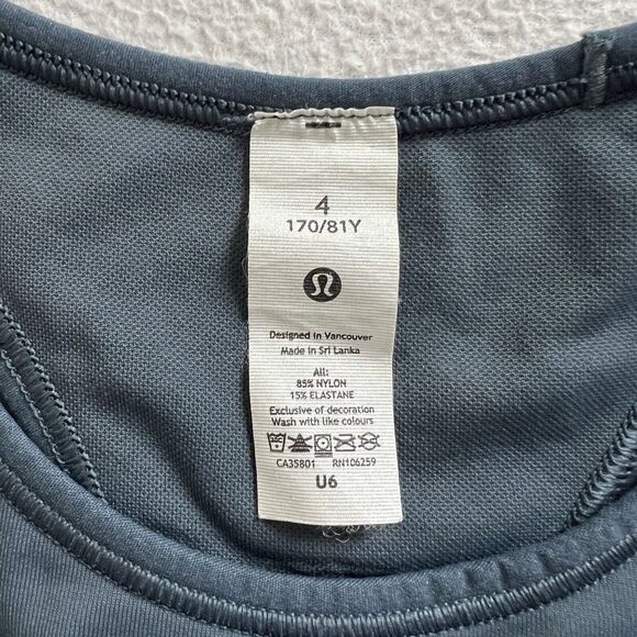 Lululemon Women Iron Blue Ebb to Train Bra High Neck Medium Support C/D Cup 4 - Picture 3 of 7